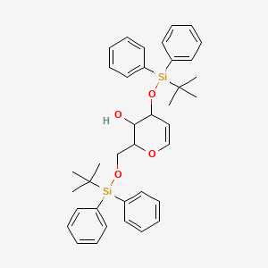 molecular formula C38H46O4Si2 B12075118 D-arabino-Hex-5-enitol,2,6-anhydro-5-deoxy-1,4-bis-O-[(1,1-dimethylethyl)diphenylsilyl]- CAS No. 344303-60-2