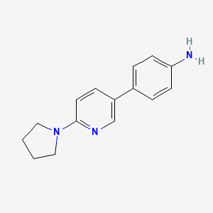 molecular formula C15H17N3 B12075227 4-(6-(Pyrrolidin-1-yl)pyridin-3-yl)aniline 