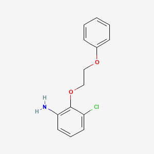 molecular formula C14H14ClNO2 B12075261 3-Chloro-2-(2-phenoxyethoxy)aniline 