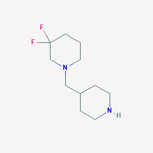 molecular formula C11H20F2N2 B12075356 3,3-Difluoro-1-(piperidin-4-ylmethyl)piperidine 