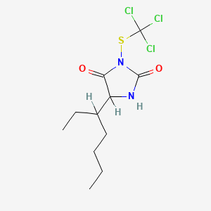 molecular formula C11H17Cl3N2O2S B1207556 Clodantoin CAS No. 5588-20-5
