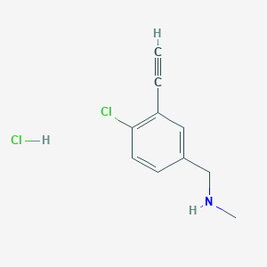 molecular formula C10H11Cl2N B12075569 (4-Chloro-3-ethynyl-benzyl)-methyl-amine hydrochloride 