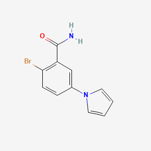 molecular formula C11H9BrN2O B12075643 2-Bromo-5-(1H-pyrrol-1-yl)benzamide 