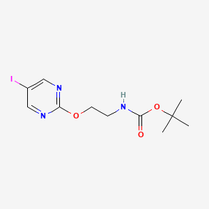 molecular formula C11H16IN3O3 B12075724 tert-Butyl (2-((5-iodopyrimidin-2-yl)oxy)ethyl)carbamate 