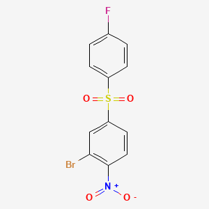 molecular formula C12H7BrFNO4S B12075742 2-Bromo-4-(4-fluoro-benzenesulfonyl)-1-nitro-benzene 