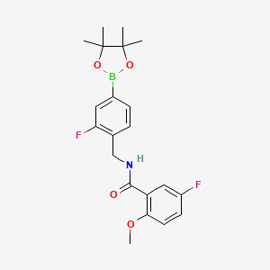 5-Fluoro-N-[[2-fluoro-4-(4,4,5,5-tetramethyl-1,3,2-dioxaborolan-2-yl)phenyl]methyl]-2-methoxy-benzamide