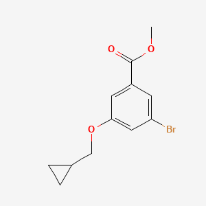 molecular formula C12H13BrO3 B12075948 Methyl 3-bromo-5-(cyclopropylmethoxy)benzoate 