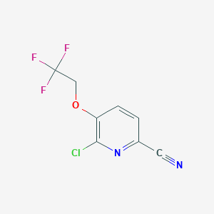 molecular formula C8H4ClF3N2O B12075955 6-Chloro-5-(2,2,2-trifluoro-ethoxy)-pyridine-2-carbonitrile 