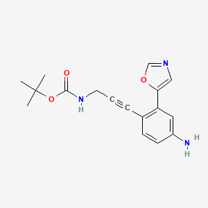 molecular formula C17H19N3O3 B12075965 Tert-butyl (3-(4-amino-2-(oxazol-5-yl)phenyl)prop-2-yn-1-yl)carbamate 