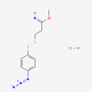 B1207598 Methyl-5-(4-azidophenyl)-4,5-dithiapentanimidate CAS No. 75221-90-8