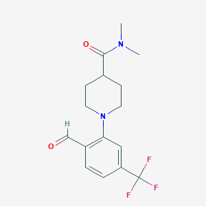 molecular formula C16H19F3N2O2 B12075987 1-(2-Formyl-5-(trifluoromethyl)phenyl)-N,N-dimethylpiperidine-4-carboxamide 