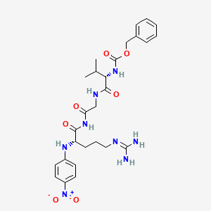 molecular formula C27H36N8O7 B1207601 苄基 N-[(2S)-1-[[2-[[(2S)-5-(二氨基亚甲基氨基)-2-(4-硝基苯胺)戊酰]氨基]-2-氧代乙基]氨基]-3-甲基-1-氧代丁-2-基]氨基甲酸酯 CAS No. 78333-16-1