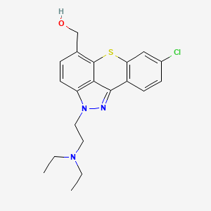 B1207609 8-Chloro-2-(2-(diethylamino)ethyl)-2H-(1)benzothiopyrano(4,3,2-cd)indazole-5-methanol CAS No. 24167-40-6