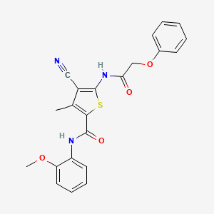 4-Cyano-N-(2-methoxyphenyl)-3-methyl-5-(2-phenoxyacetamido)thiophene-2-carboxamide