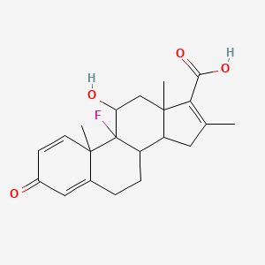 molecular formula C21H25FO4 B12076124 9-fluoro-11-hydroxy-10,13,16-trimethyl-3-oxo-7,8,11,12,14,15-hexahydro-6H-cyclopenta[a]phenanthrene-17-carboxylic acid 