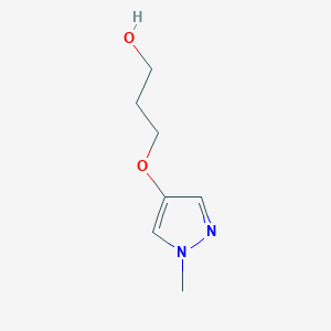 molecular formula C7H12N2O2 B12076153 3-((1-Methyl-1H-pyrazol-4-yl)oxy)propan-1-ol 