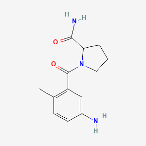 molecular formula C13H17N3O2 B12076188 1-(5-Amino-2-methylbenzoyl)pyrrolidine-2-carboxamide 