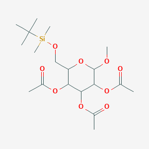 molecular formula C19H34O9Si B12076200 Methyl-6-O-(tert.-butyldimethylsilyl)-2,3,4-tri-O-acetyl-alpha-D-galactopyranoside 