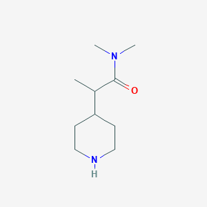 molecular formula C10H20N2O B12076261 N,N-Dimethyl-2-(piperidin-4-yl)propanamide 