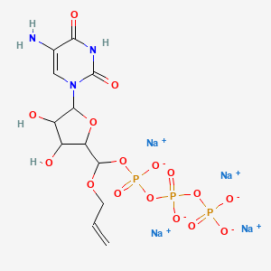 molecular formula C12H16N3Na4O16P3 B12076293 Tetrasodium;[[[[5-(5-amino-2,4-dioxopyrimidin-1-yl)-3,4-dihydroxyoxolan-2-yl]-prop-2-enoxymethoxy]-oxidophosphoryl]oxy-oxidophosphoryl] phosphate 