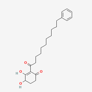 molecular formula C23H32O4 B1207633 3,6-Dihydroxy-2-(11-phenylundecanoyl)-2-cyclohexen-1-one 