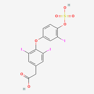 molecular formula C14H9I3O7S B1207636 3,3',5-Triiodothyroacetic acid sulfate CAS No. 95786-11-1