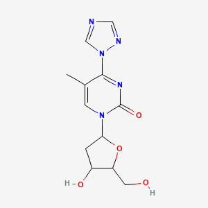 molecular formula C12H15N5O4 B12076362 1-[4-Hydroxy-5-(hydroxymethyl)oxolan-2-yl]-5-methyl-4-(1,2,4-triazol-1-yl)pyrimidin-2-one 