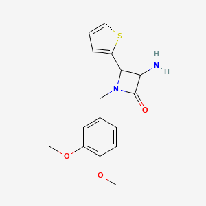 molecular formula C16H18N2O3S B12076388 3-Amino-1-(3,4-dimethoxybenzyl)-4-(thiophen-2-yl)azetidin-2-one 