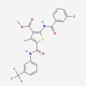 Methyl 2-(3-fluorobenzamido)-4-methyl-5-((3-(trifluoromethyl)phenyl)carbamoyl)thiophene-3-carboxylate