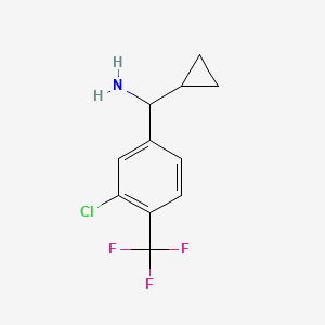 molecular formula C11H11ClF3N B12076449 [3-Chloro-4-(trifluoromethyl)phenyl](cyclopropyl)methanamine 