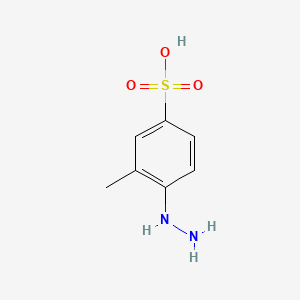 molecular formula C7H10N2O3S B12076474 6-Hydrazino-m-toluenesulphonic acid CAS No. 98-41-9