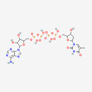 molecular formula C20H29N7O20P4 B12076533 [[5-(6-Aminopurin-9-yl)-3,4-dihydroxyoxolan-2-yl]methoxy-hydroxyphosphoryl] [hydroxy-[hydroxy-[[3-hydroxy-5-(5-methyl-2,4-dioxopyrimidin-1-yl)oxolan-2-yl]methoxy]phosphoryl]oxyphosphoryl] hydrogen phosphate 