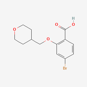 4-Bromo-2-[(oxan-4-yl)methoxy]benzoic acid