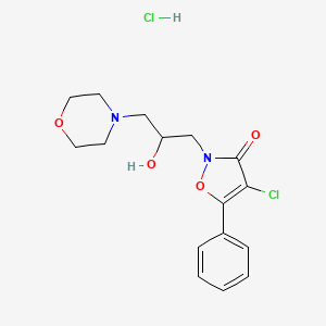 molecular formula C16H20Cl2N2O4 B12076578 4-Chloro-2-(2-hydroxy-3-morpholin-4-ylpropyl)-5-phenyl-1,2-oxazol-3-one;hydrochloride 