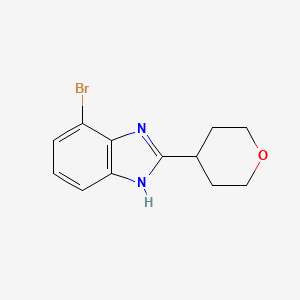 molecular formula C12H13BrN2O B12076595 7-Bromo-2-(tetrahydro-2H-pyran-4-yl)-1H-benzo[d]imidazole 