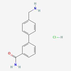 molecular formula C14H15ClN2O B12076655 4'-(Aminomethyl)-[1,1'-biphenyl]-3-carboxamide hydrochloride 