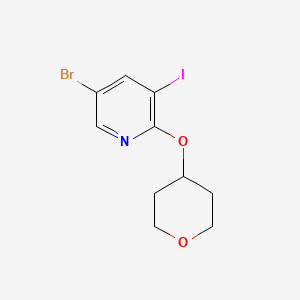 5-bromo-3-iodo-2-((tetrahydro-2H-pyran-4-yl)oxy)pyridine