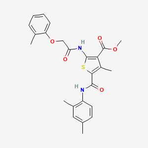 Methyl 5-((2,4-dimethylphenyl)carbamoyl)-4-methyl-2-(2-(o-tolyloxy)acetamido)thiophene-3-carboxylate