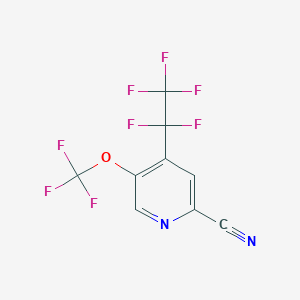 molecular formula C9H2F8N2O B12076731 2-Pyridinecarbonitrile, 4-(1,1,2,2,2-pentafluoroethyl)-5-(trifluoromethoxy)- CAS No. 1408279-60-6