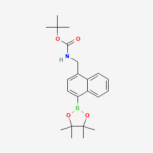 molecular formula C22H30BNO4 B12076862 tert-Butyl ((4-(4,4,5,5-tetramethyl-1,3,2-dioxaborolan-2-yl)naphthalen-1-yl)methyl)carbamate 