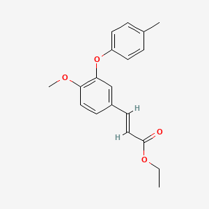 molecular formula C19H20O4 B12076900 Propenoic acid, 3-[4-methoxy-3-(4-methylphenoxy)phenyl]-, ethyl ester 