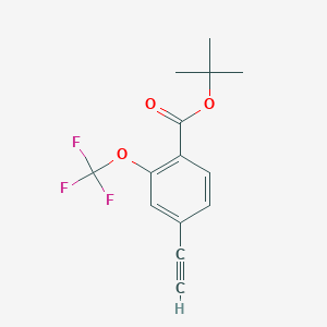 molecular formula C14H13F3O3 B12076927 4-Ethynyl-2-trifluoromethoxy-benzoic acid tert-butyl ester 