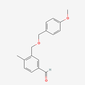 3-(((4-Methoxybenzyl)oxy)methyl)-4-methylbenzaldehyde