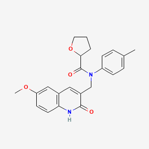 molecular formula C23H24N2O4 B1207713 N-[(6-甲氧基-2-氧代-1H-喹啉-3-基)甲基]-N-(4-甲苯基)-2-氧代环己烷甲酰胺 