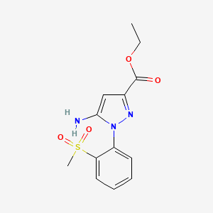 molecular formula C13H15N3O4S B12077190 Ethyl 5-amino-1-(2-methylsulfonylphenyl)pyrazole-3-carboxylate 