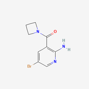 molecular formula C9H10BrN3O B12077412 3-(Azetidine-1-carbonyl)-5-bromopyridin-2-amine 