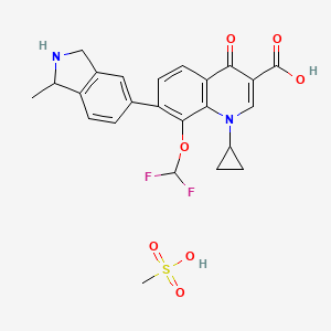 molecular formula C24H24F2N2O7S B12077433 1-cyclopropyl-8-(difluoromethoxy)-7-(1-methyl-2,3-dihydro-1H-isoindol-5-yl)-4-oxoquinoline-3-carboxylic acid;methanesulfonic acid 