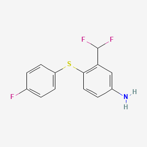 molecular formula C13H10F3NS B12077493 3-Difluoromethyl-4-(4-fluoro-phenylsulfanyl)-phenylamine 