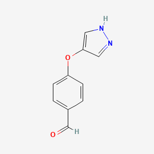 molecular formula C10H8N2O2 B12077502 4-((1H-Pyrazol-4-yl)oxy)benzaldehyde 