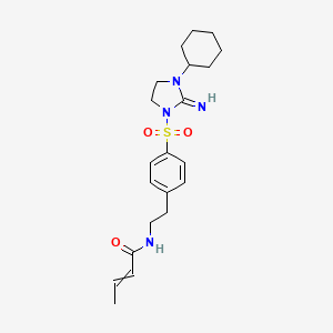 molecular formula C21H30N4O3S B1207762 N-[2-[4-(3-cyclohexyl-2-iminoimidazolidin-1-yl)sulfonylphenyl]ethyl]but-2-enamide 